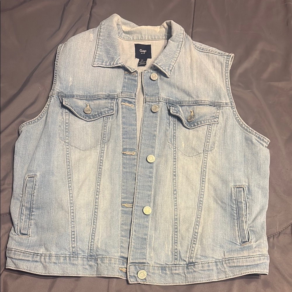 GAP Light Blue Denim Vest